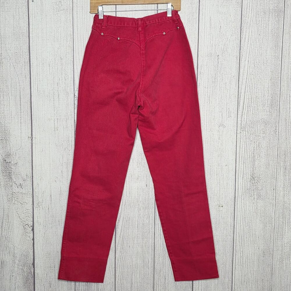 Vintage Roper Red Western Bareback Studded Long Inseam Jeans, sz 9/10 (26x35.5) - Picture 5 of 8